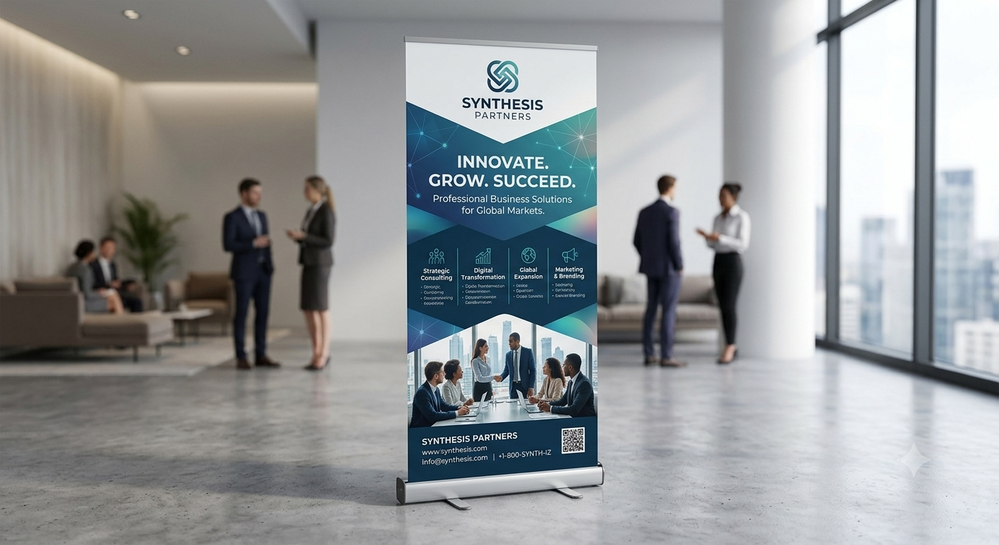 Roll-up Publicitaire Aluminium – Kakémono Rétractable Impression HD 85x200 cm | SignalPro
